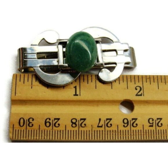 Green Dollar S Money Clip Silver Tone Cash Holder Wallet Credit Card ID - Picture 6 of 9